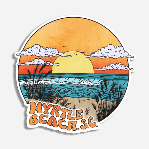 Myrtle Beach sunset state of mind - Sticker