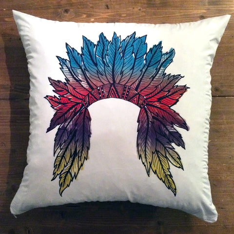 Watercolor Headdress - pillow cover
